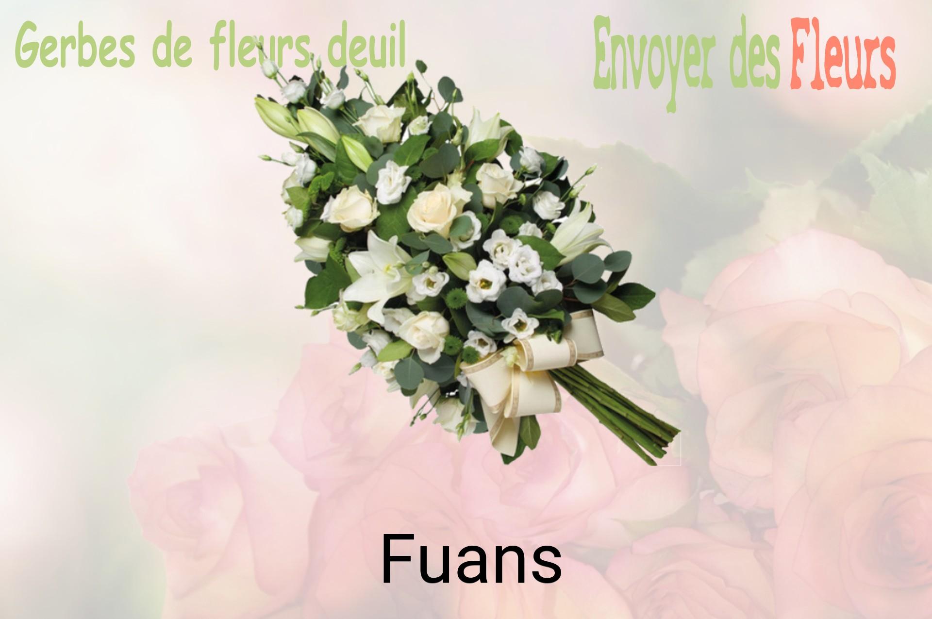 Gerbe de fleurs de deuil livrée à Fuans
